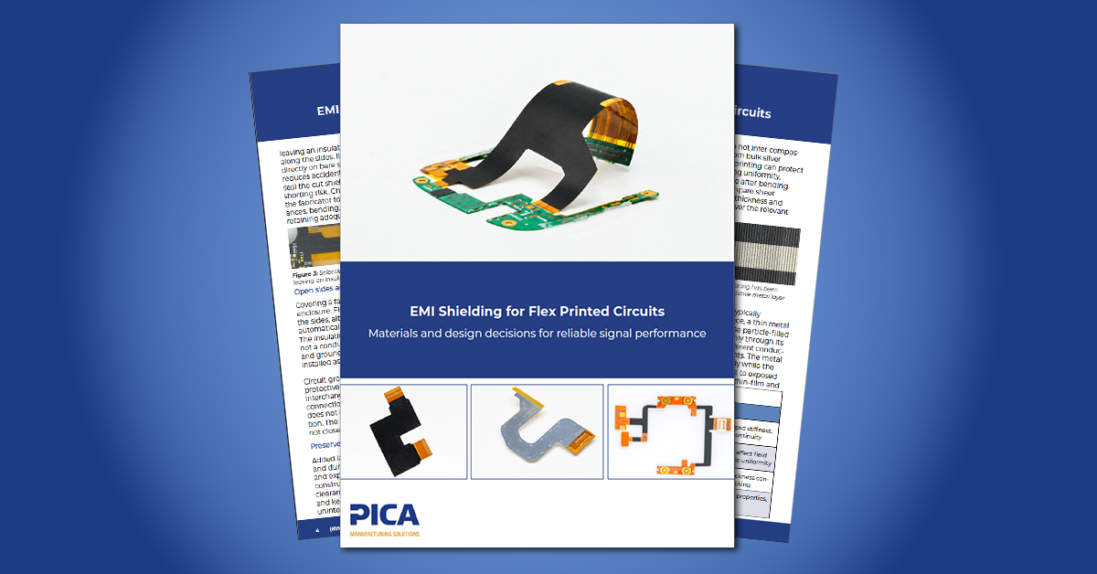 Pages from a white paper on EMI Shielding fanned out. 